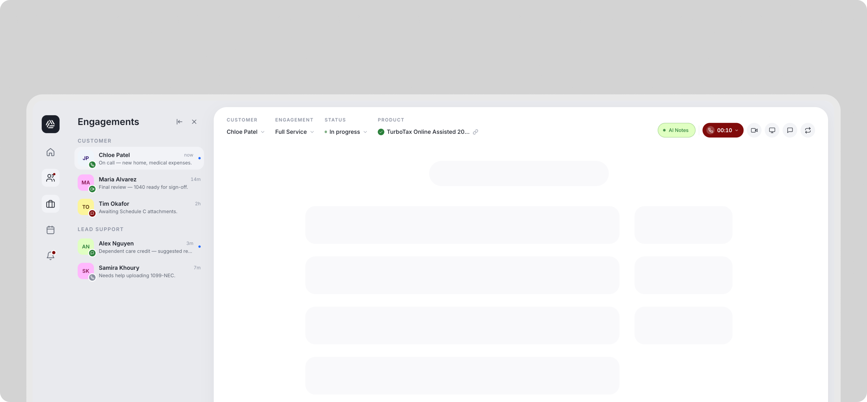 Omni-Channel Inbox interface