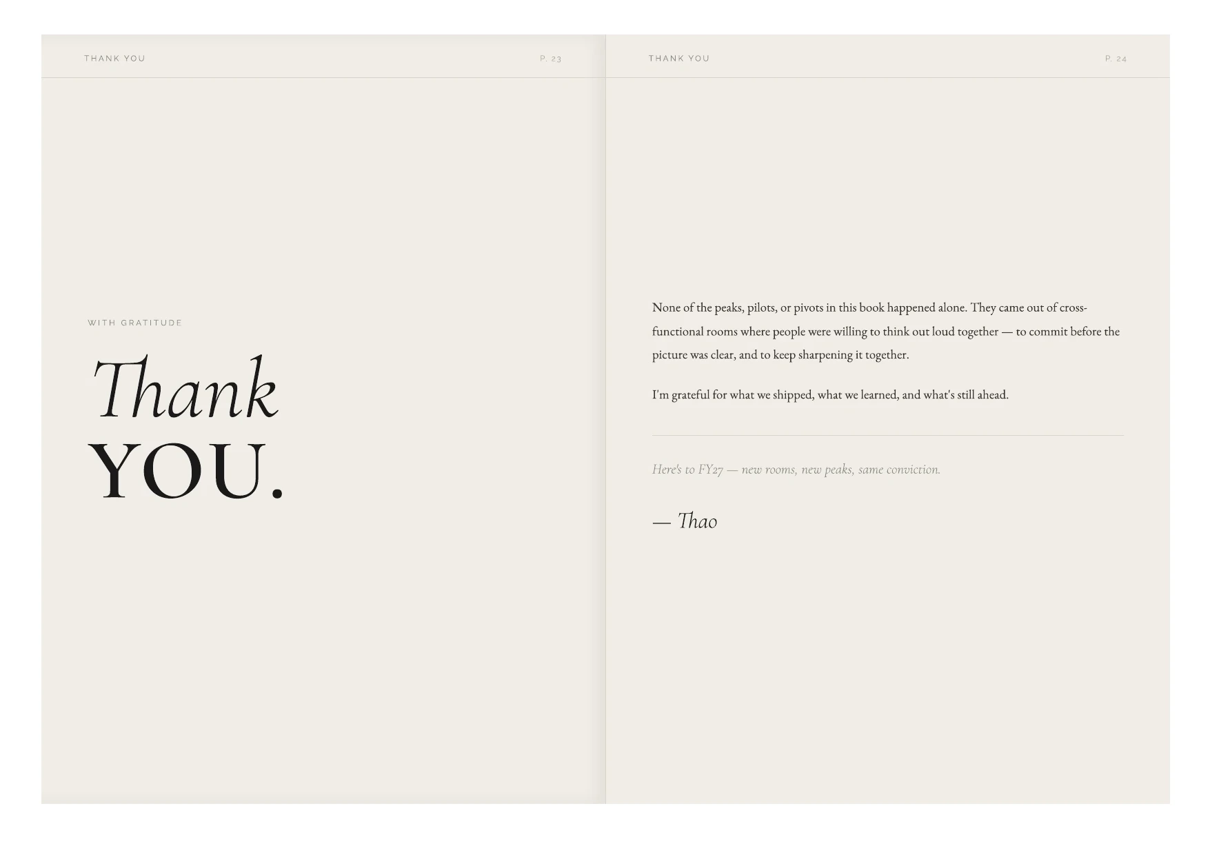 Thank You spread